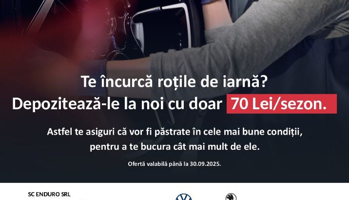 Te incurca rotile de iarna? La ENDURO le puteti depozita cu doar 70 Lei/sezon