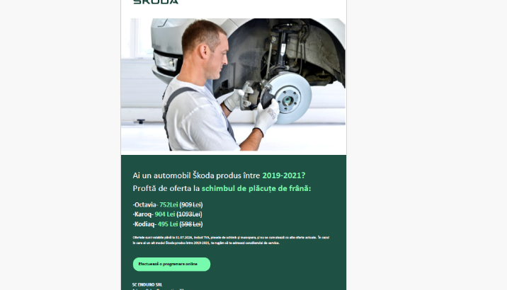 Ai un automobil SKODA produs intre 2019-2021?
