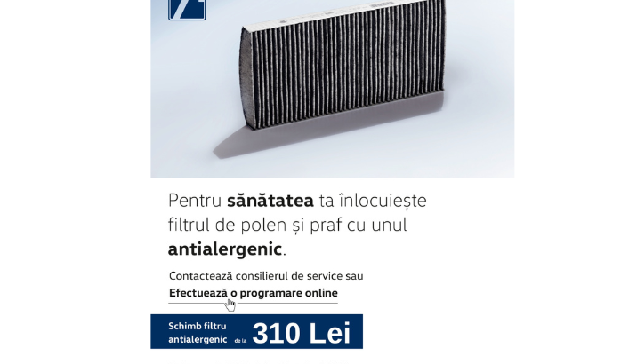 Schimb filtru antialergenic Volkswagen