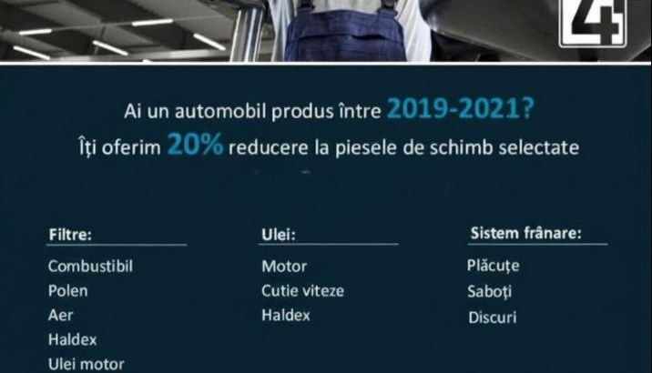 Stiai ca la ENDURO, daca ai un autoturism VW produs intre 2019-2021 ai reducere 20% la piesele de schimb selectate?